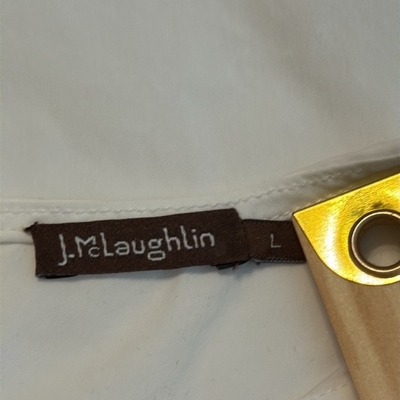 J. McLaughlin White Ruffle Sleeve Baylee Blouse Size L - Picture 11 of 14